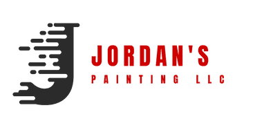 This is the logo of Jordan's Painting LLC. The design features bold red text with a black element, representing the company’s professional painting services.