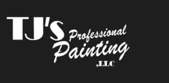 This image shows the TJ’s Professional Painting and Construction LLC logo featuring bold typography on a dark background, representing the company’s professional branding.