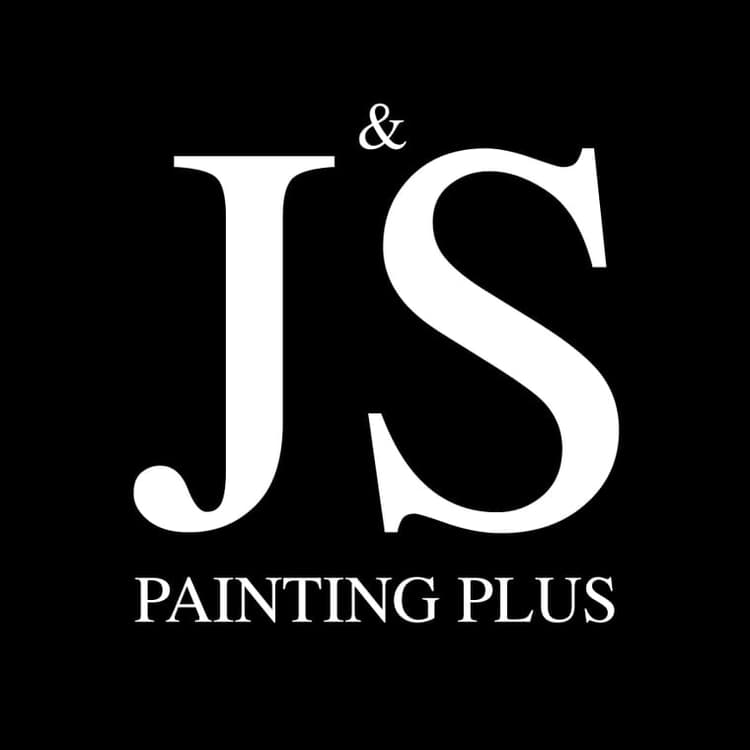 This is an image from J & S Painting Plus, located in New York. The logo for J & S Painting Plus features large white serif lettering on a black background displaying the initials 'J & S' with the words 'Painting Plus' beneath.