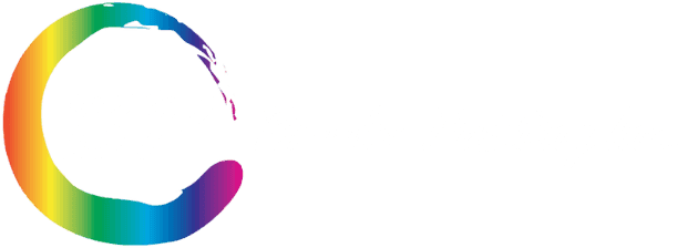 This is an image from Brooks Painting, located in California. The image is the Brooks Painting company logo featuring a circular multicolor brushstroke design with the letters BP inside.