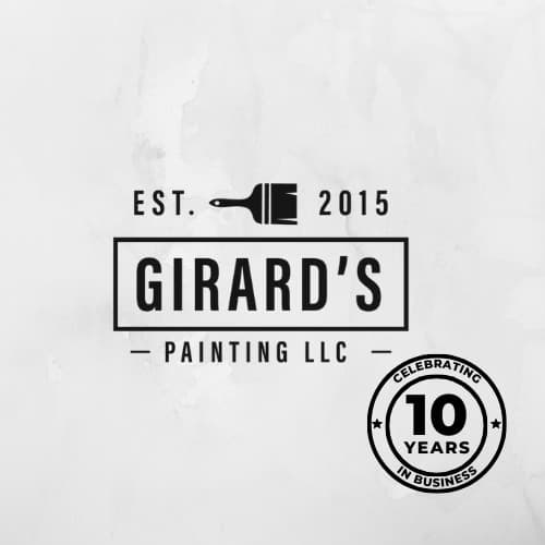This is an image from Girard’s Painting LLC, located in Michigan. The logo for Girard’s Painting LLC features bold black text with a paintbrush icon, the year established 2015, and a circular badge celebrating 10 years in business.
