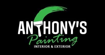 This is an image from Anthony’s Painting, located in Alabama. The logo for Anthony’s Painting features bold white lettering with a green paintbrush stroke above the company name and the words “Interior & Exterior” displayed underneath.
