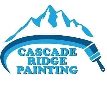 This is an image from Cascade Ridge Painting, located in Washington. The logo for Cascade Ridge Painting features blue mountain peaks, bold blue text, and a curved paint roller graphic.