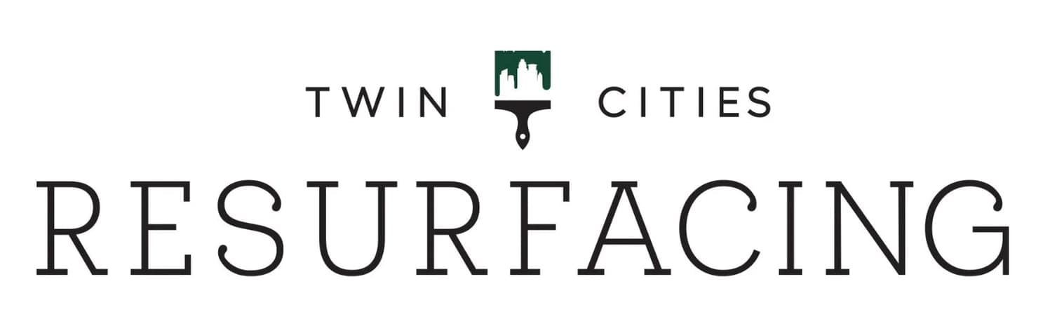 This is an image from Twin Cities Resurfacing LLC, located in Minnesota. The logo for Twin Cities Resurfacing LLC features a paintbrush icon with a city skyline above it and the company name in bold lettering.
