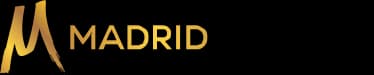 This is an image from Madrid Painting. The image is Madrid Painting logo with a gold gradient “M” shaped like a brushstroke next to black uppercase text reading “MADRID PAINTING.