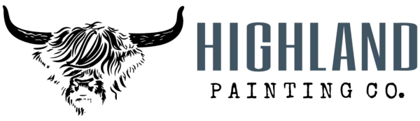"This is an image from Highland Painting Co., located in Texas. The logo for Highland Painting Co. features clean, modern uppercase lettering in a dark gray-blue tone."