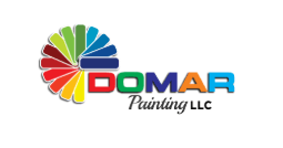 This is an image from Domar Painting LLC, located in Arizona. The logo for Domar Painting LLC features a multicolor paint fan icon next to bold blue, green, orange, and red text with the words Painting LLC underneath.