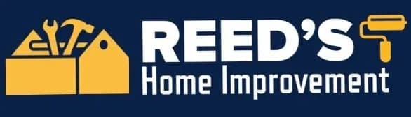 This is an image from Reed’s Home Improvement, located in Louisiana. The logo for Reed’s Home Improvement features a yellow toolbox with tools and a paint roller beside bold white and yellow text on a dark blue background.