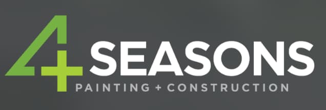 This is an image from 4 Seasons Painting + Construction, located in Washington. The logo for 4 Seasons Painting + Construction features a green number four icon with bold white text on a dark gray background.