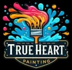 This is an image from True Heart Painting LLC, located in Indiana. The logo for True Heart Painting LLC features a colorful paintbrush with splashes of paint forming a heart shape above bold lettering, representing professional painting services with attention to detail.