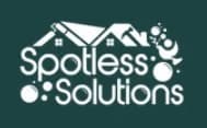 This is an image from Spotless Solutions, located in Pennsylvania. The logo for Spotless Solutions features white text with a house and cleaning bubbles icon on a dark green background.