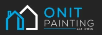 This is an image from ONiT Painting, located in Indiana. The logo for ONiT Painting features a modern house outline icon with blue and white accents, clean sans-serif text, and the establishment year 2015, representing the painting company.