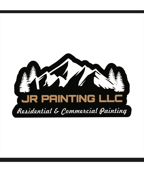 This is an image from JR Painting LLC, located in Arizona. The logo for JR Painting LLC features black and white mountain peaks with pine trees, tan company lettering, and the words Residential & Commercial Painting below.