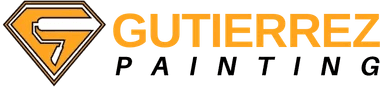 This is an image from Gutierrez Painting, located in Texas. The logo for Gutierrez Painting features a stylized orange ‘G’ shaped like a superhero emblem inside a diamond outline with bold orange text spelling the company name.