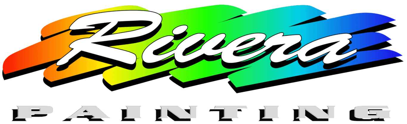 This is an image from Rivera Painting Inc., Painting Division, located in North Carolina. This is a Rivera Painting Inc. logo with rainbow gradient background and bold white script lettering.