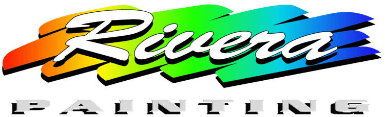This is an image from Rivera Painting Inc., Painting Division, located in North Carolina. This is a Rivera Painting Inc. logo with rainbow gradient background and bold white script lettering.