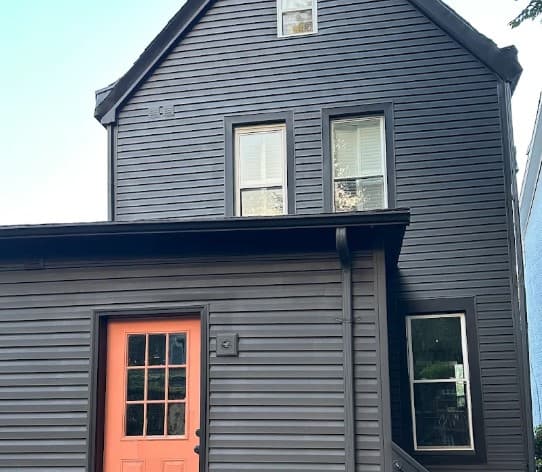 White Chooz Painters logo with blue background placeholder for paintig company logos