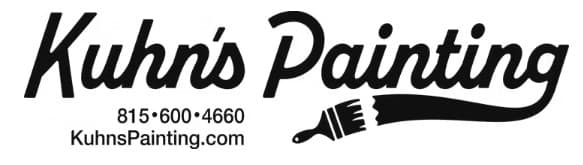 This is an image from Kuhn's Painting, located in Illinois. The logo for Kuhn's Painting features black script text with a paintbrush graphic and the company phone number and website.