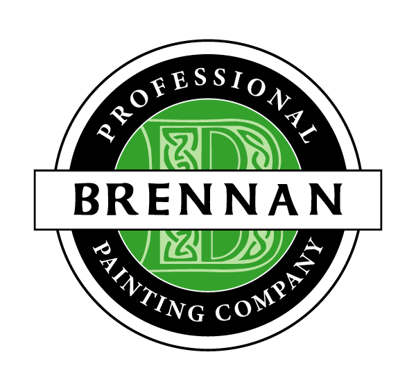 This is an image from Brennan Painting LLC, located in Wisconsin. The logo for Brennan Painting LLC features a circular black and white badge design with a green center and bold lettering representing professional residential and commercial painting services.