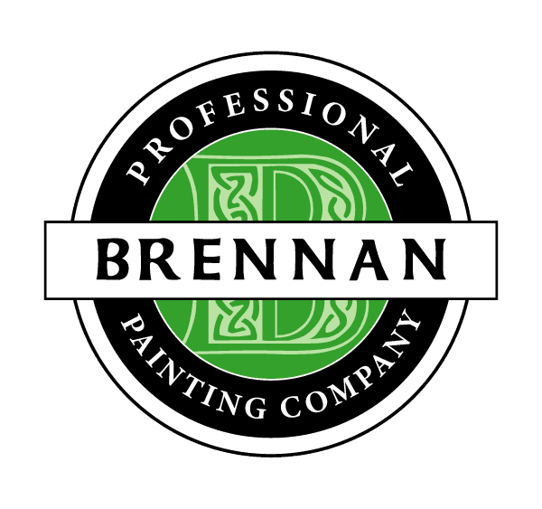This is an image from Brennan Painting LLC, located in Wisconsin. The logo for Brennan Painting LLC features a circular black and white badge design with a green center and bold lettering representing professional residential and commercial painting services.