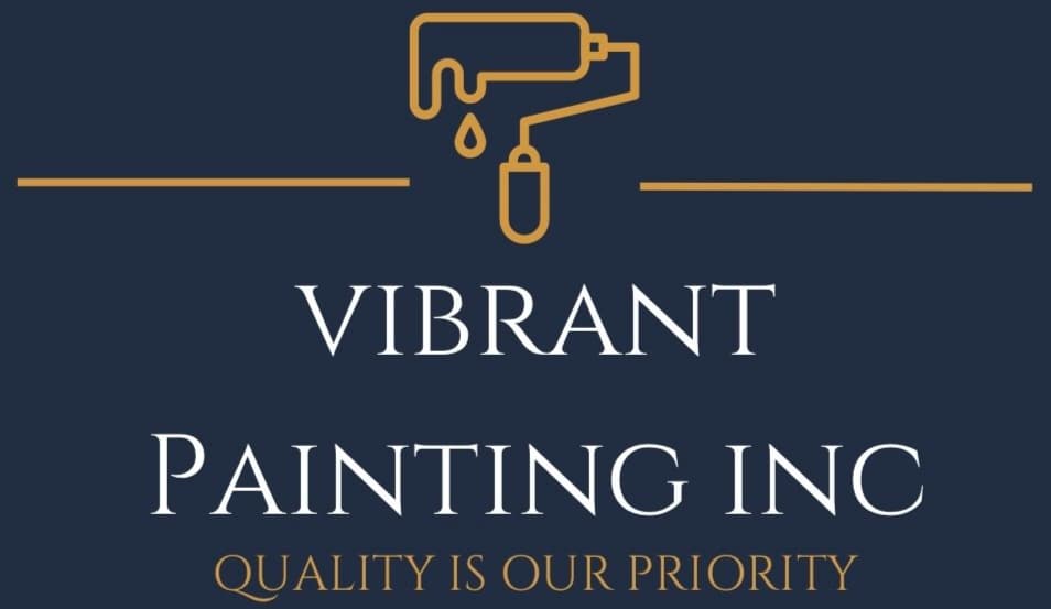 This is an image from Vibrant Painting Inc, located in California. This is the official logo from Vibrant Painting Inc., located in California. The logo features a clean, modern design with a paint roller icon and bold typography on a dark background, representing professional residential and commercial painting services with a focus on quality craftsmanship and customer satisfaction.