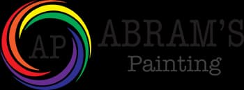 This is an image from Abram’s Painting, located in Indiana. The logo for Abram’s Painting features a colorful circular paint swirl graphic with bold lettering, representing professional residential and commercial painting services.