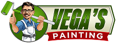 This is an image from Vega’s Painting & Pressure Cleaning, located in Florida. The logo for Vega’s Painting & Pressure Cleaning features a cartoon painter holding a paint roller next to bold green and red lettering.