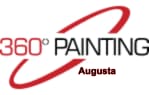 This is an image from 360° Painting Augusta, located in Georgia. The logo for 360° Painting Augusta features black and red text with a red circular brushstroke design and the Augusta location name underneath.