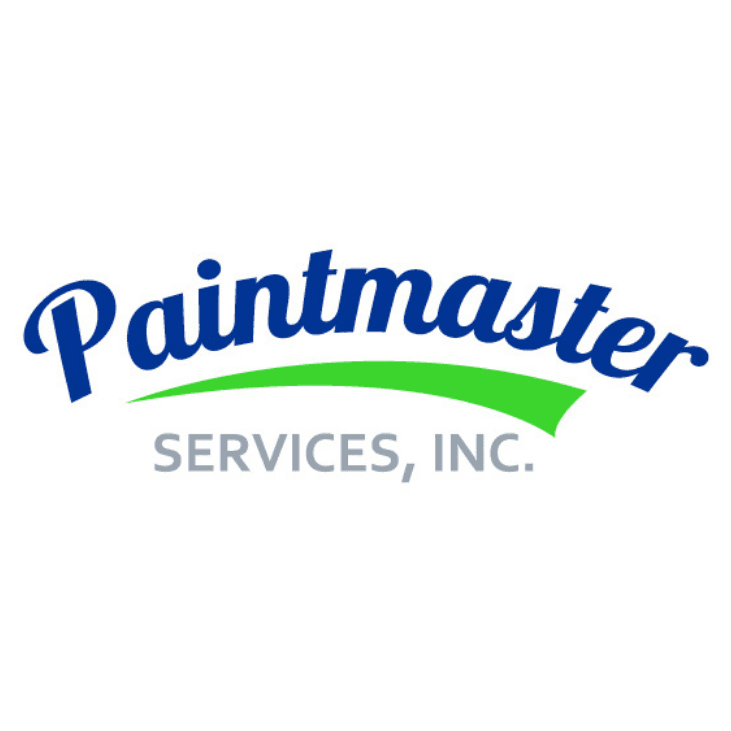 This is an image from Paintmaster Services Inc., located in Washington. The logo for Paintmaster Services Inc. features blue arched text with a green swoosh and gray services lettering beneath it.