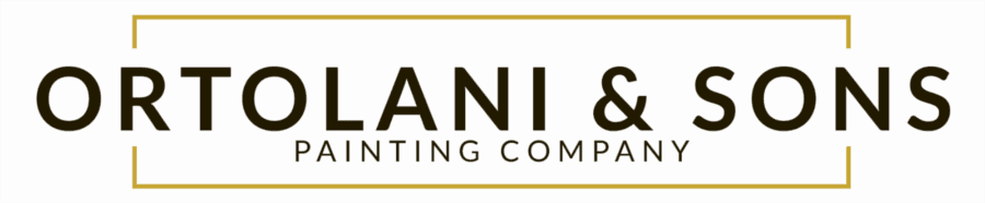 This is an image from Ortolani & Sons Painting Company, located in Massachusetts. The logo for Ortolani & Sons Painting Company features clean modern typography with the company name centered inside a thin rectangular border and the words “Painting Company” displayed beneath.