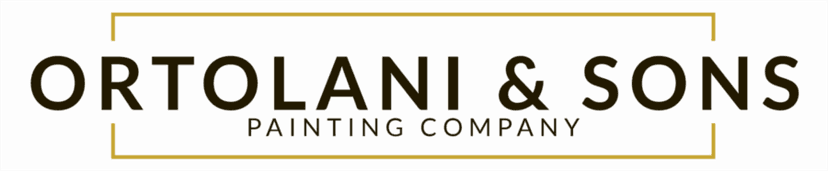 This is an image from Ortolani & Sons Painting Company, located in Massachusetts. The logo for Ortolani & Sons Painting Company features clean modern typography with the company name centered inside a thin rectangular border and the words “Painting Company” displayed beneath.