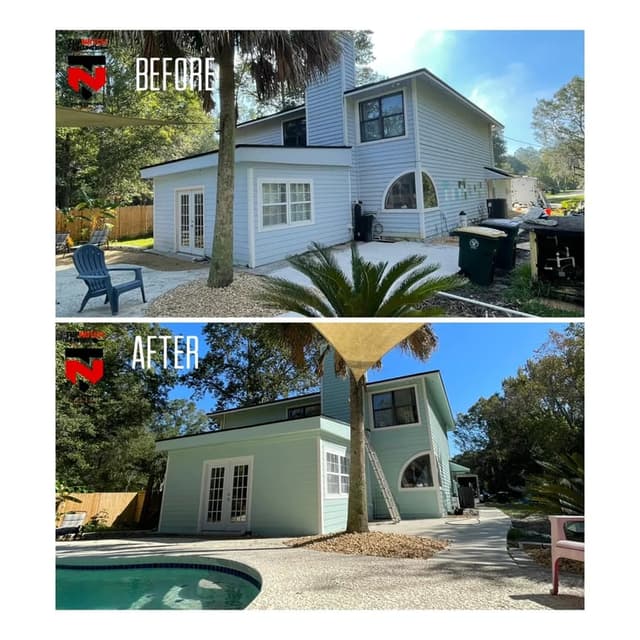 White Chooz Painters logo with blue background placeholder for paintig company logos