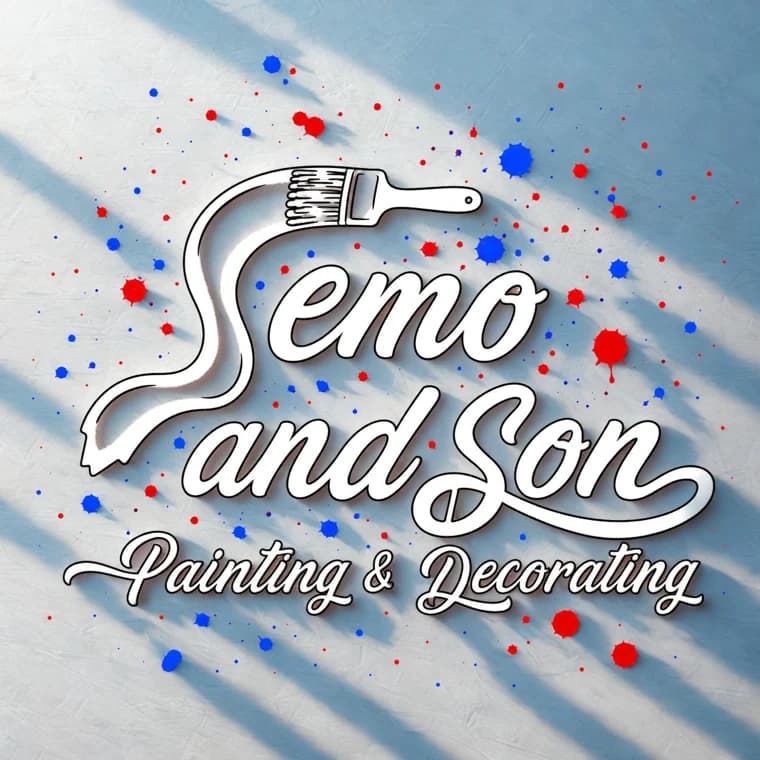Logo for Semo's Painting & Decorating, a painting company in Knoxville, Tennessee. The image shows the Semo and Son Painting & Decorating brush logo.