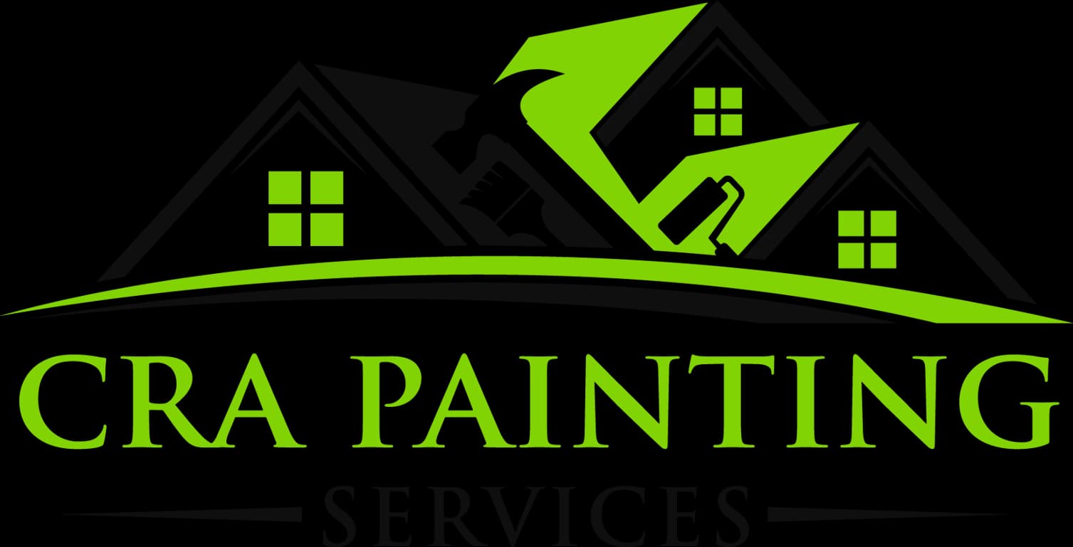 This is an image from CRA Painting Services, located in Pennsylvania. The logo for CRA Painting Services features green and black graphics of rooftops with a paint roller integrated into the design.