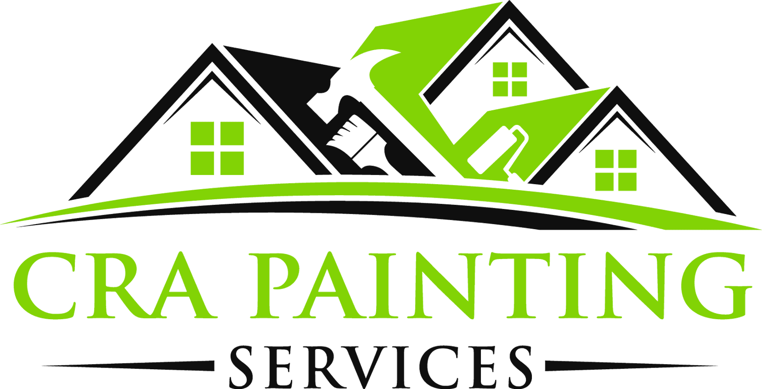 This is an image from CRA Painting Services, located in Pennsylvania. The logo for CRA Painting Services features green and black graphics of rooftops with a paint roller integrated into the design.
