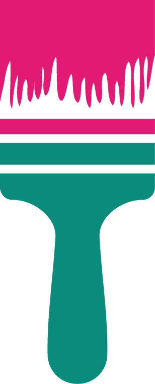 This is an image from CRD Painting Inc, located in New York. The logo for CRD Painting Inc features a stylized paintbrush with a teal handle and bright pink paint dripping from the bristles.