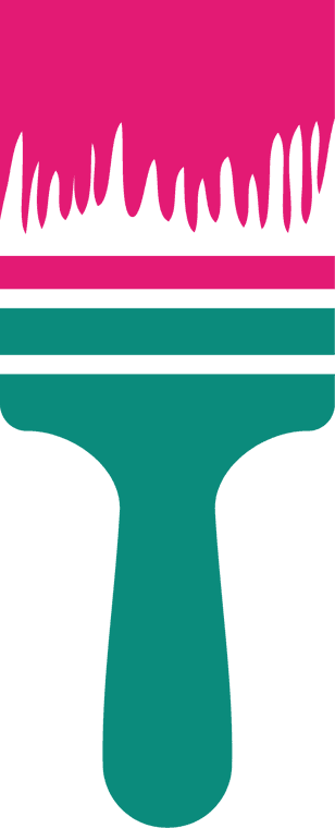 This is an image from CRD Painting Inc, located in New York. The logo for CRD Painting Inc features a stylized paintbrush with a teal handle and bright pink paint dripping from the bristles.