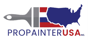 This is an image from Pro Painter USA Inc, located in Wisconsin. The logo for Pro Painter USA Inc features a paintbrush graphic with a stylized United States map and bold lettering, representing professional residential and commercial painting services.