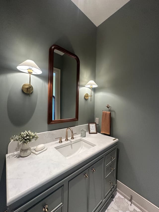 White Chooz Painters logo with blue background placeholder for paintig company logos