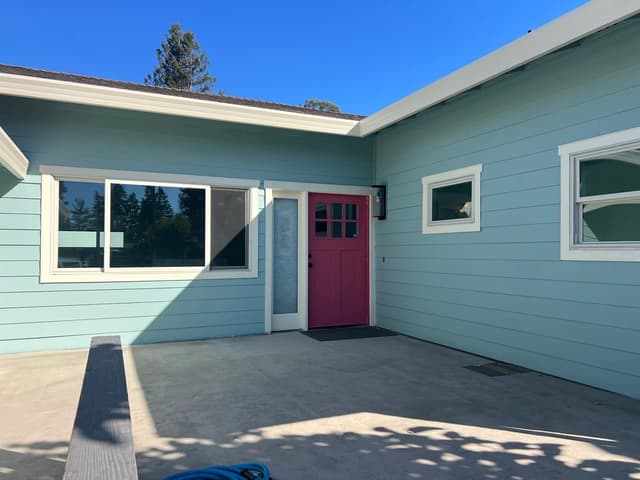 White Chooz Painters logo with blue background placeholder for paintig company logos