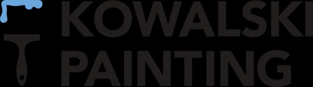This is an image from Kowalski Painting, located in Arizona. The logo for Kowalski Painting features bold black text with a blue paint roller graphic and a black paintbrush icon.