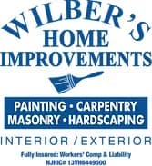 Logo for Wilber's Home Improvements, highlighting services in painting, carpentry, masonry, and hardscaping.