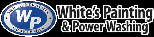 This is an image from White’s Painting & Power Washing, located in Indiana. The logo for White’s Painting & Power Washing features a circular blue and white emblem with “WP” lettering, “3rd Generation Craftsman” text, and bold company branding representing the painting and power washing company.
