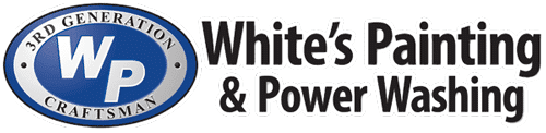 This is an image from White’s Painting & Power Washing, located in Indiana. The logo for White’s Painting & Power Washing features a circular blue and white emblem with “WP” lettering, “3rd Generation Craftsman” text, and bold company branding representing the painting and power washing company.