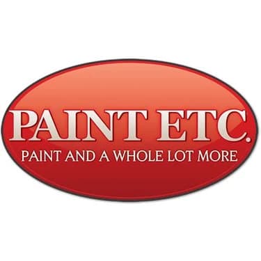 This is an image from Paint Etc., located in Georgia. The logo for Paint Etc. features bold white lettering inside a red oval design with the tagline Paint and a Whole Lot More.