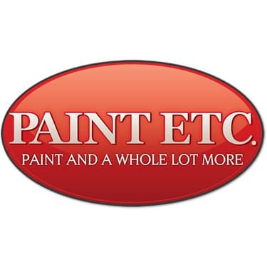 This is an image from Paint Etc., located in Georgia. The logo for Paint Etc. features bold white lettering inside a red oval design with the tagline Paint and a Whole Lot More.