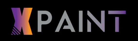 This is an image from XPAINT LLC, located in Ohio. The image shows the company logo with a stylized “X” in a purple-to-orange gradient next to bold gray lettering spelling “PAINT” on a black background.