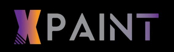 This is an image from XPAINT LLC, located in Ohio. The image shows the company logo with a stylized “X” in a purple-to-orange gradient next to bold gray lettering spelling “PAINT” on a black background.