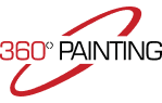 This is an image from 360 Painting of Columbus, located in Ohio. The logo for 360 Painting of Columbus features bold red lettering with a circular brushstroke design representing professional residential and commercial painting services.