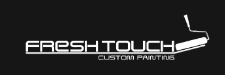 This is an image from Fresh Touch Custom Painting, located in Ohio. The logo for Fresh Touch Custom Painting features clean white lettering on a black background with a paint roller graphic incorporated into the design.
